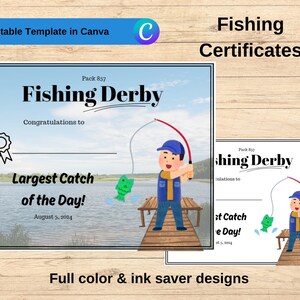 Fishing Awards - DIY Printables - Etsy