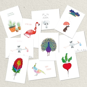 Set wenskaarten 10+1 gratis met envelop