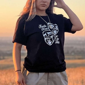 Smile now cry later tshirt, cholo tshirts, clown tee, custom tshirts, old-school style shirts