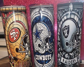 Football Teams Tumbler: Sublimated Stainless Steel 20 oz Cup