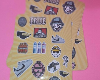 chicano theme sticker sheet, planner stickers, journal decals, cup stickers, small sticker collection