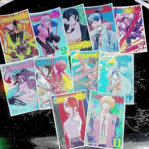 chainsaw Anime fan stickers, sticker pack,holographic stickers, chainsaw stickers, manga stickers