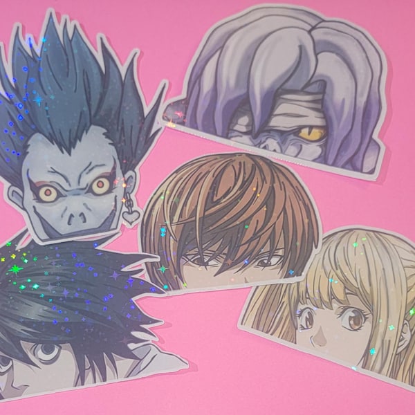 Anime Peeker Stickers: Glossy Holographic Decals