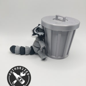 Flexie Forest Friends 3D Printed Fidget Animals with Container-Raccoon, Fox, Possum, Skunk