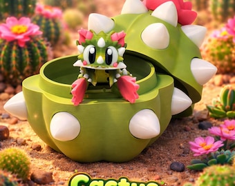 Cactus Blossom Dragon Egg – Cute Fantasy Dragon Collectible with Baby Dragon