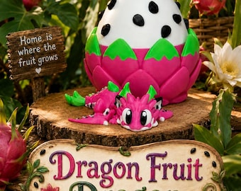 Articulated Dragon Fruit Dragon – Flexible Tropical Fidget Toy Collectible