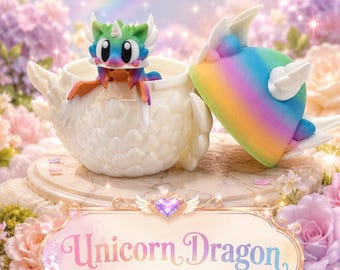 Unicorn Dragon — Articulated Hatchling with Egg