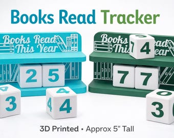 Bookshelf Reading Goal Tracker – 3D Printed “Books Read” Number Counter