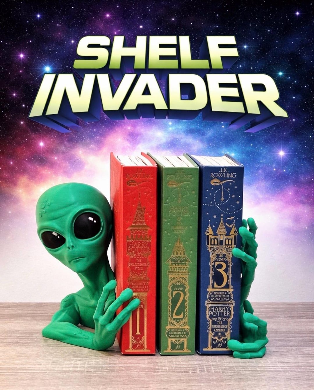 3D Printed Alien Bookend – Unique Sci-fi Decor, Creepy Alien Shelf ...