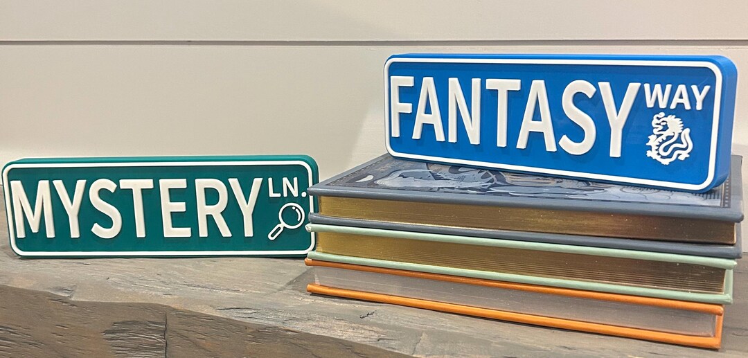 Genre Signs Bookshelf Genre Signs – Book Street Sign Decor for Readers & Book ...