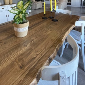Table en bois, table à manger Tanaru Blenom, rectangulaire en bois naturel durable et pieds en épingle à cheveux en fer naturel, couleur noire. image 6