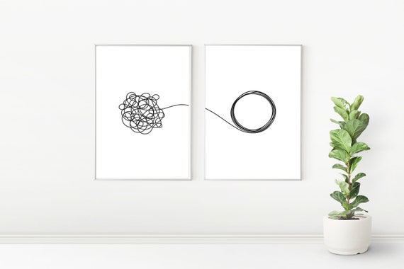 Therapy Office Art: Untangling Thoughts Print (Digital Download)