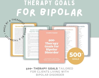 Bipolar Disorder Therapy Goals: Counselor Session Worksheets (PDF Download)