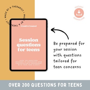 Teen therapy tool, engage teens, teenager questions, mental health, teen counselor, therapist, schoolcounselor, cheatsheet, teentherapy