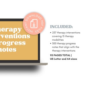 therapy resources
Make planning and documenting your therapy sessions easy with this comprehensive interventions and progress notes bundle download.