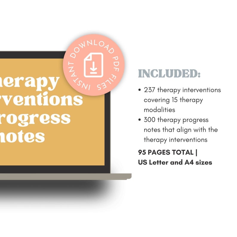 therapy resources
Make planning and documenting your therapy sessions easy with this comprehensive interventions and progress notes bundle download.