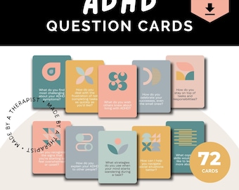 ADHD Conversation Cards: Therapy & Counseling Tool (Printable PDF)