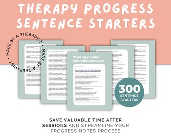 Therapy Notes Prompts: Counselor Sentence Starters