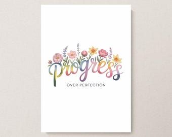 Progress Over Perfection Poster: Motivational Classroom Decor (Digital Download)