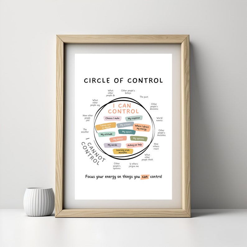 Circle of control, what I can control, what I cannot control, things you can control, things I can control poster