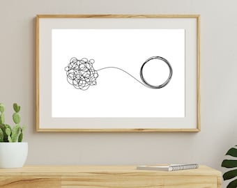 Therapie Büro Dekor: Entwirren Gespräch Therapie Print (digitaler Download)