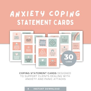 Anxiety affirmationcards coping cards therapy resource copingskills schoolcounselor support tool therapy cope skills anxiety counseling