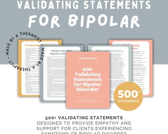 Bipolar Disorder Therapy: 500+ Validating Statements (Digital Download)