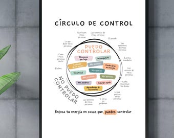 Circle of Control Poster auf Spanisch: Therapie Büro Dekor (Digitaler Download, PDF-Dateien enthalten)