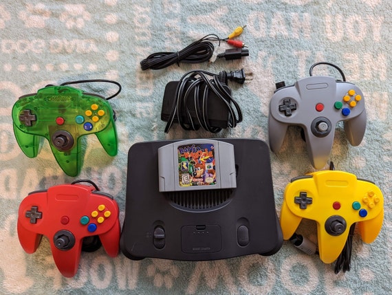 Nintendo 64 Console with Banjo Kazooie up to 4 Controllers and Cables