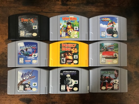 N64 Authentic Games Nintendo 64 Donkey Kong Diddy Kong Star Fox Star Wars 1080 Snowboarding Pilotwings Turok 2 Wave Race Crusin's USA