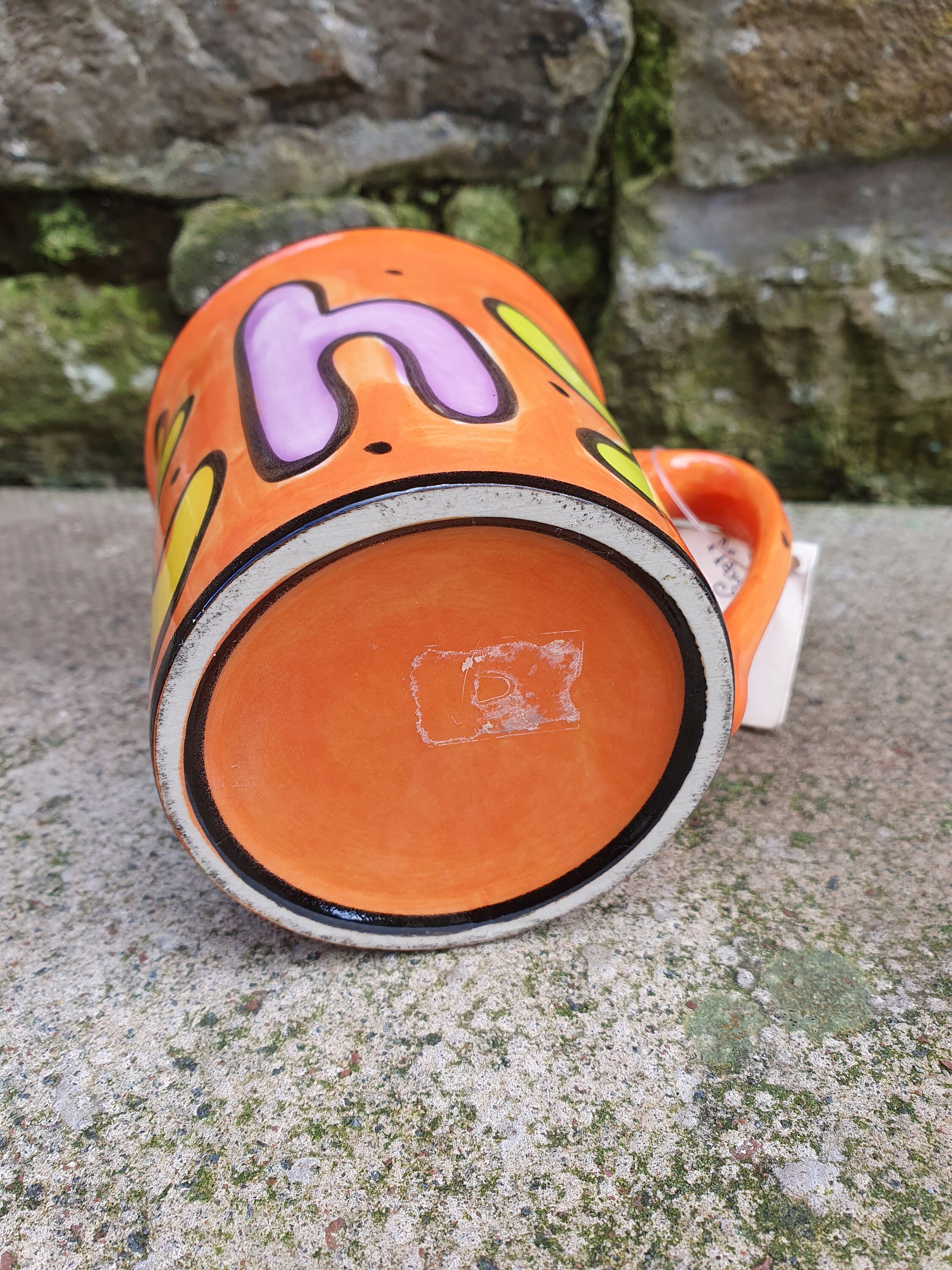 Hand Painted Mary Rose Young 1998 Mug Orange Green Cathy - Etsy UK