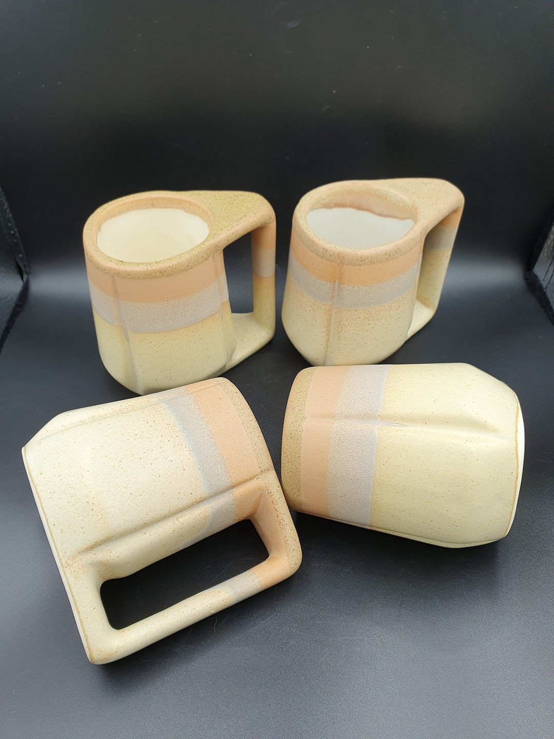 Set of Four Padilla Mugs Mexican Pottery Signed Etsy