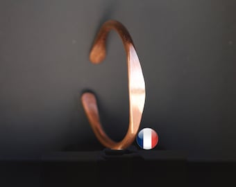 Hand-forged solid copper bangle bracelet - Ares