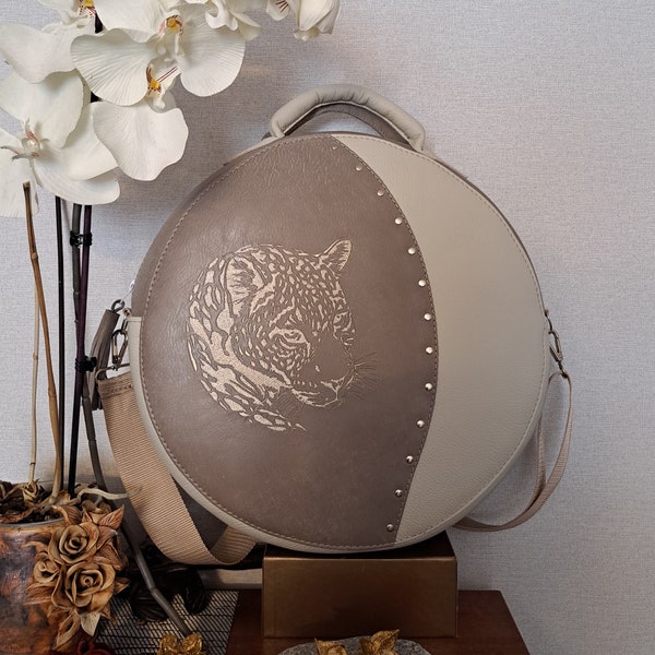 Luxurious hand-crafted leather bag for shamanic drum