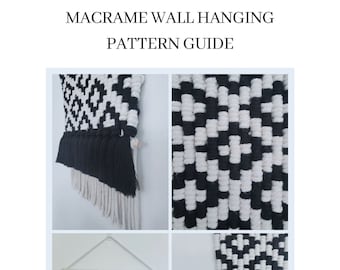 Patrón para hacer un colgante de pared de macramé con pixel art: crea tu obra maestra monocromática