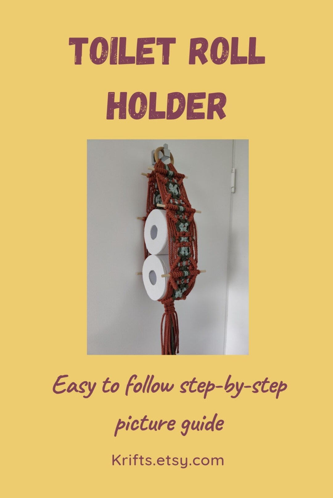 Macrame Toilet Roll Holder Stepbystep Picture Instructional Etsy