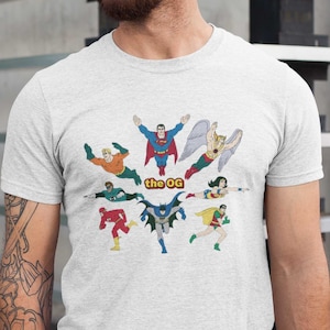 Super Friends Tshirt Thee OG T-shirt Vintage Retro 70s classic Super Hero DC shirt