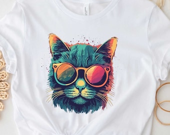 SPORTMAX 猫　モチーフ　Tシャツ　タグ付き新品 クールな猫Tシャツ：サングラスをかけたレトロな猫、猫好きへのギフト