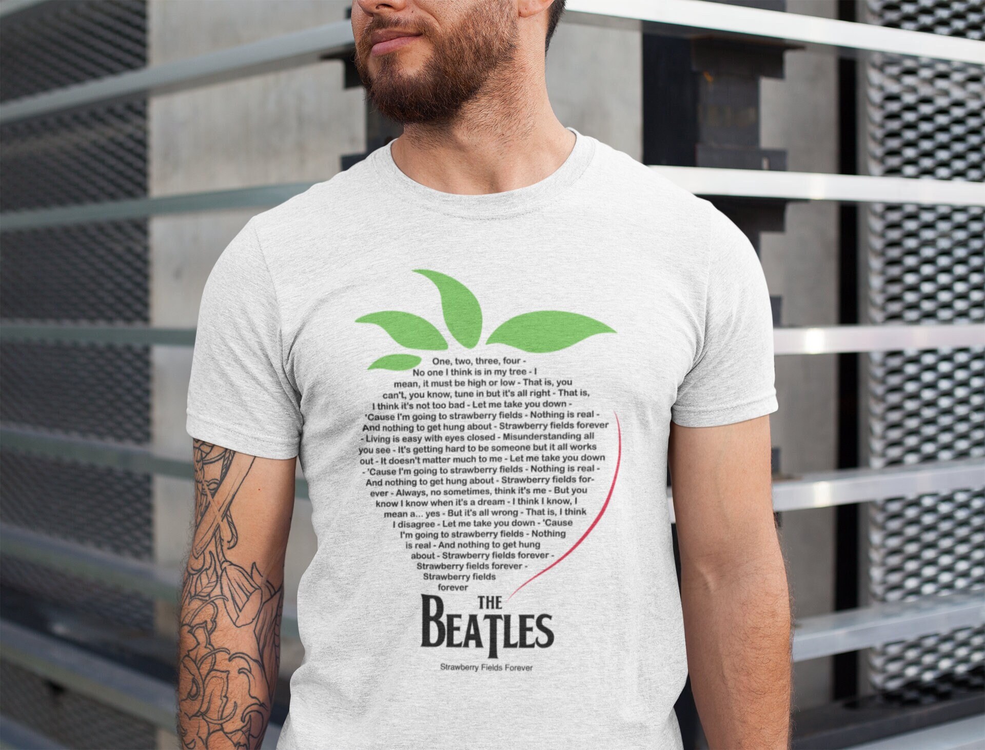 Beatles Tshirt Strawberry Fields Forever Lyrics Shirt John Lennon