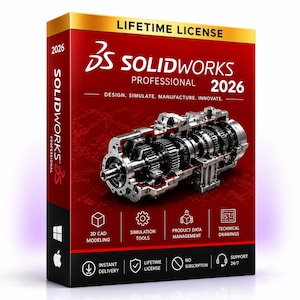 SOLIDWORKS 2026 3D CAD Software | Lifetime License - Instant Download