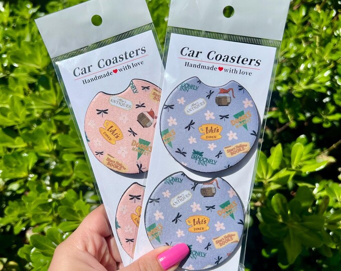 Pressed Flower Car Coasters, Set of 2, Floral Car Coasters, Car ...