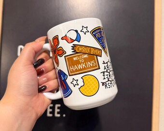 80s  cup | Stranger Mug | Stranger Mug | friends | Hawkins and 80s cup  Mugs | eleven | 80s show  Mug | D and D mug