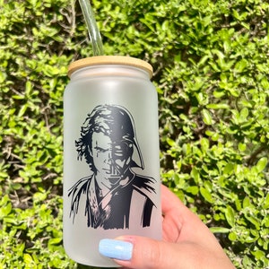 Anakin |Sky | Darth |Vader | Sublimation Glass Cup | space | Wars Anakin | Skywalker |  be with you | space| Wars | space |Wars |