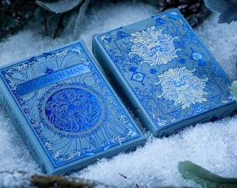 The Green Man Winter Luxury Poker Playing Cards by Jocu Playing Cards