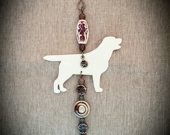 Yellow Labrador Retriever Gift, Labrador Charm, Yellow Lab Gift, Labrador Retriever Ornament, Rearview Mirror Charm, Yellow Lab