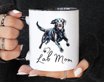 Black Labrador Mug, Black Lab Coffee Cup, Gift For Someone Who Loves Black Labs, Gift For Labrador Retriever Mom, Gift For Black Lab Lover,
