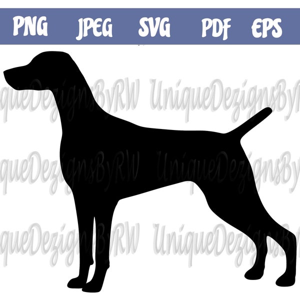 Weimaraner Silhouette SVG, Cut File, Weimaraner Clip Art, Weimaraner Vector, Digital, Instant Download, Svg, Png, Jpeg, Pdf & Eps files