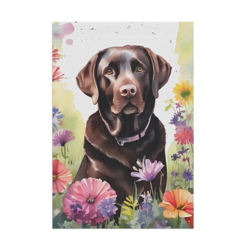 Vlag chocolade labrador tuin, vlag chocolade lab tuin, vlag chocolade labrador retriever, chocolade lab minnaar cadeau, vlag chocolade lab moeder afbeelding 3
