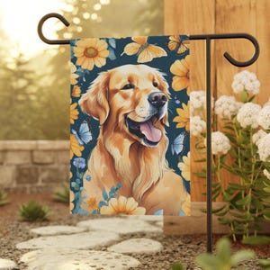 Bandeira de quintal Golden Retriever, Faixa de verão Golden Retriever, Presente Golden Mama, Decoração de quintal Golden Retriever, Bandeira de verão Golden Retriever