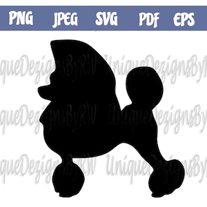 Caniche SVG, fichier de coupe caniche, clipart caniche, chien de vecteur, numérique, téléchargement immédiat, fichiers Svg, Png, Jpeg, Pdf et Eps inclus